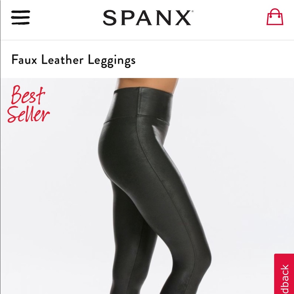 NWOT SPANX FAUX LEATHER LEGGINGS